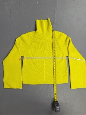 Maeve Neon Yellow Ribbed Turtleneck Sweater